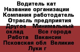 Водитель кат › Название организации ­ Компания-работодатель › Отрасль предприятия ­ Другое › Минимальный оклад ­ 1 - Все города Работа » Вакансии   . Псковская обл.,Великие Луки г.